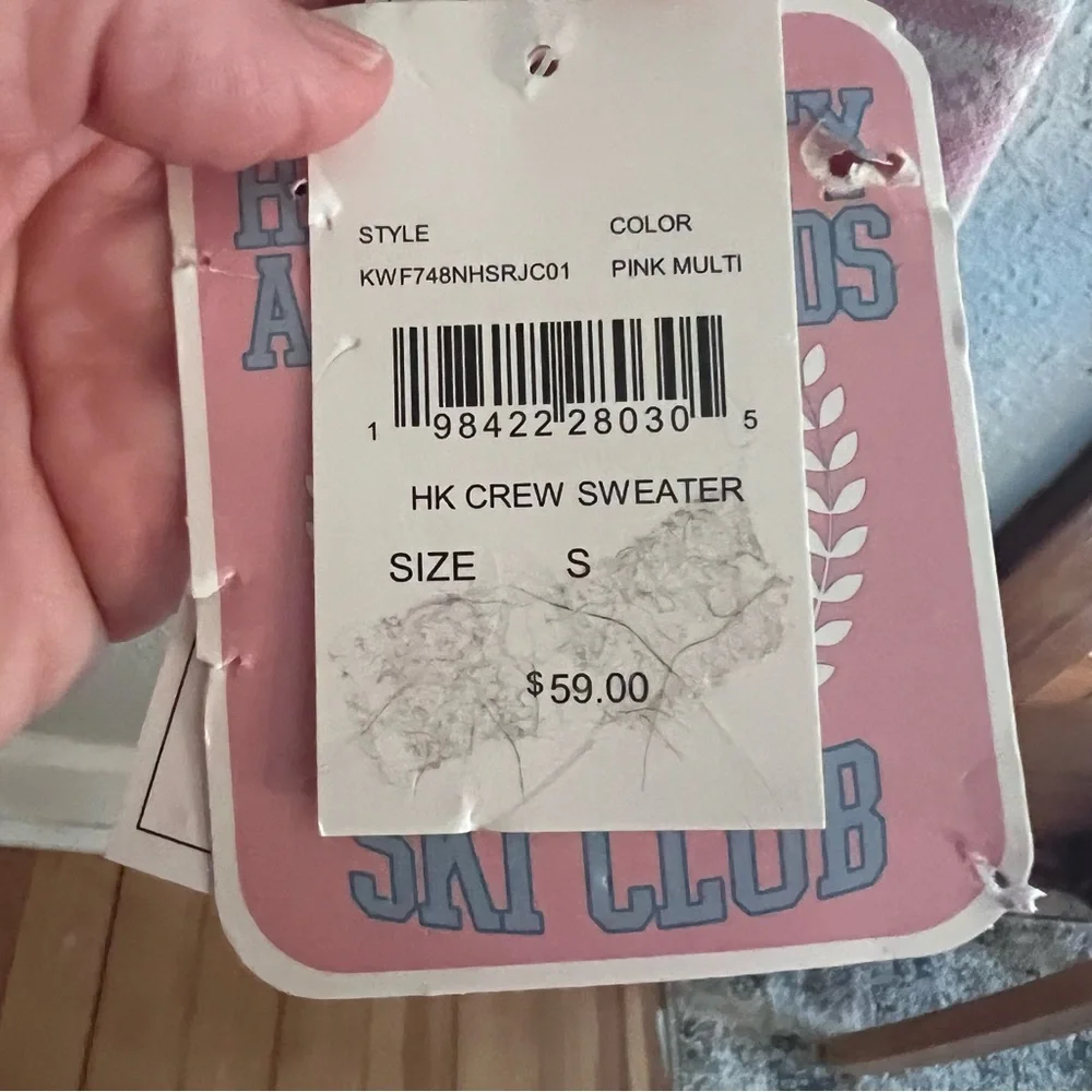 Hello Kitty Pink and White Crew Neck Sweater - Picture 5 of 7